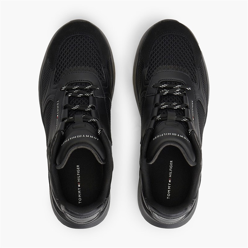 Tommy Hilfiger Mens Lightweight Runner Trainers Black - Image 4