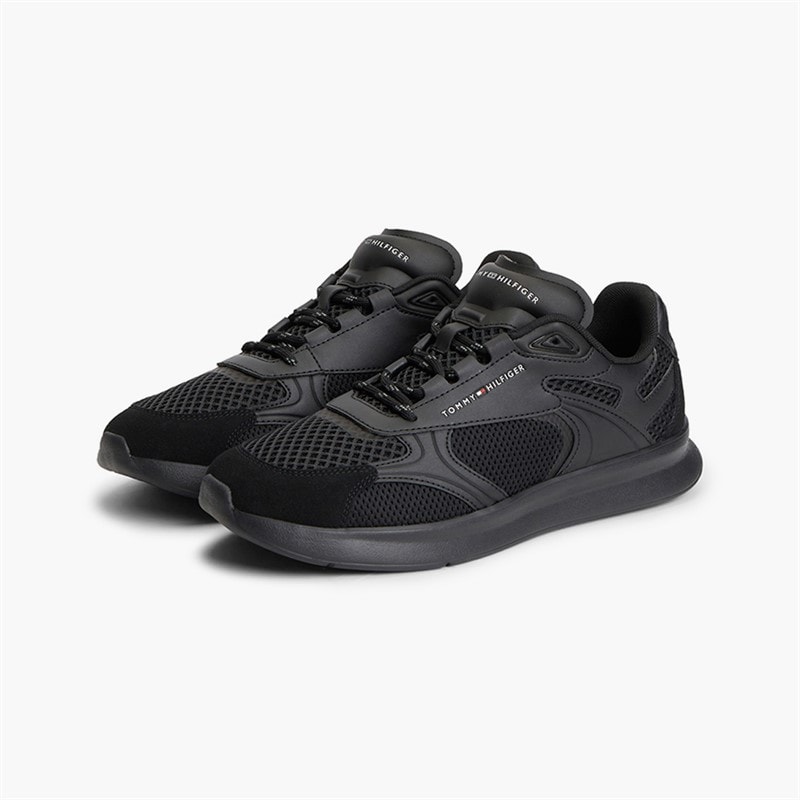 Tommy Hilfiger Mens Lightweight Runner Trainers Black - Image 5