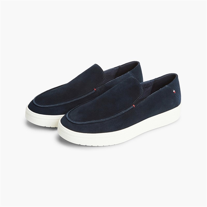 Tommy Hilfiger Mens Modern Light Suede Loafers Desert Sky - Image 2