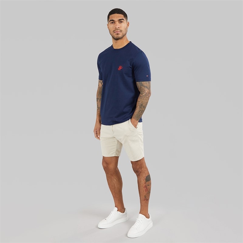 Tommy Hilfiger Mens Script Monogram T-Shirt Carbon Navy - Image 4