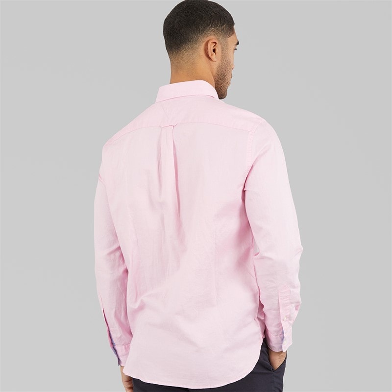Tommy Hilfiger Mens Linen Blend Long Sleeve Shirt Classic Pink - Image 2