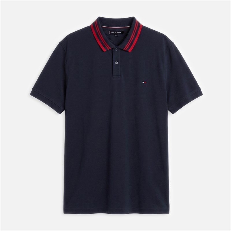 Tommy Hilfiger Mens Plus Merc Jacquard Polo Shirt Desert Sky