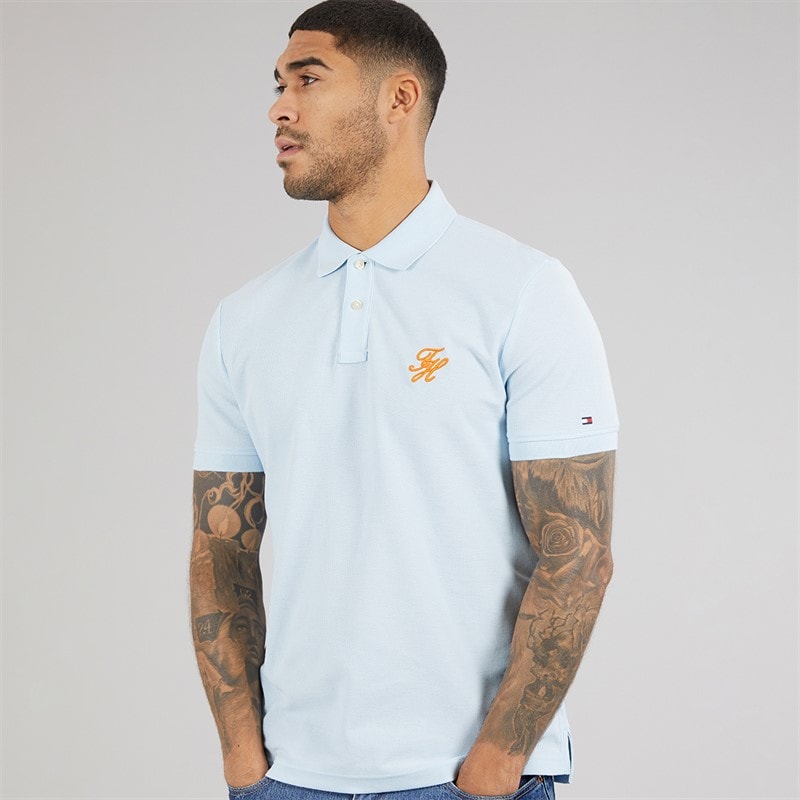 Tommy Hilfiger Mens TH Script Polo Shirt Keepsake Blue