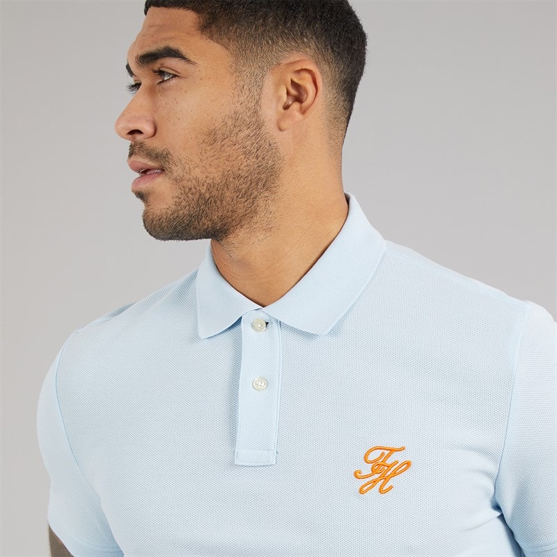 Tommy Hilfiger Mens TH Script Polo Shirt Keepsake Blue - Image 3