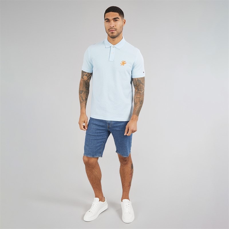 Tommy Hilfiger Mens TH Script Polo Shirt Keepsake Blue - Image 4