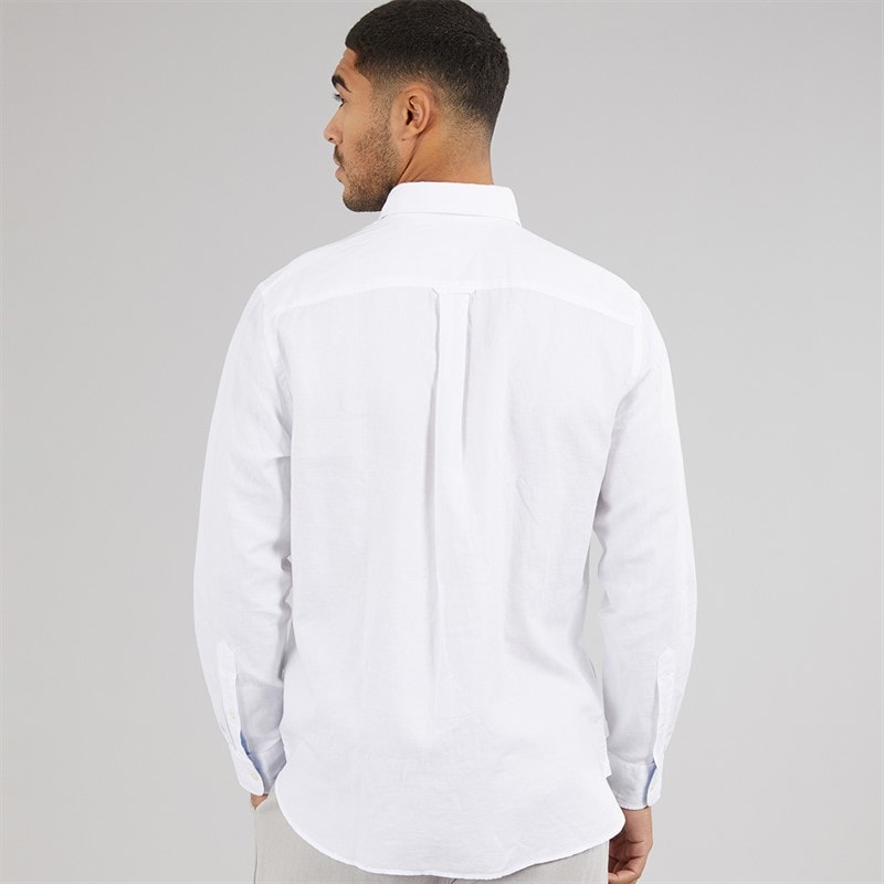Tommy Hilfiger Mens Linen Blend Long Sleeve Shirt White - Image 2