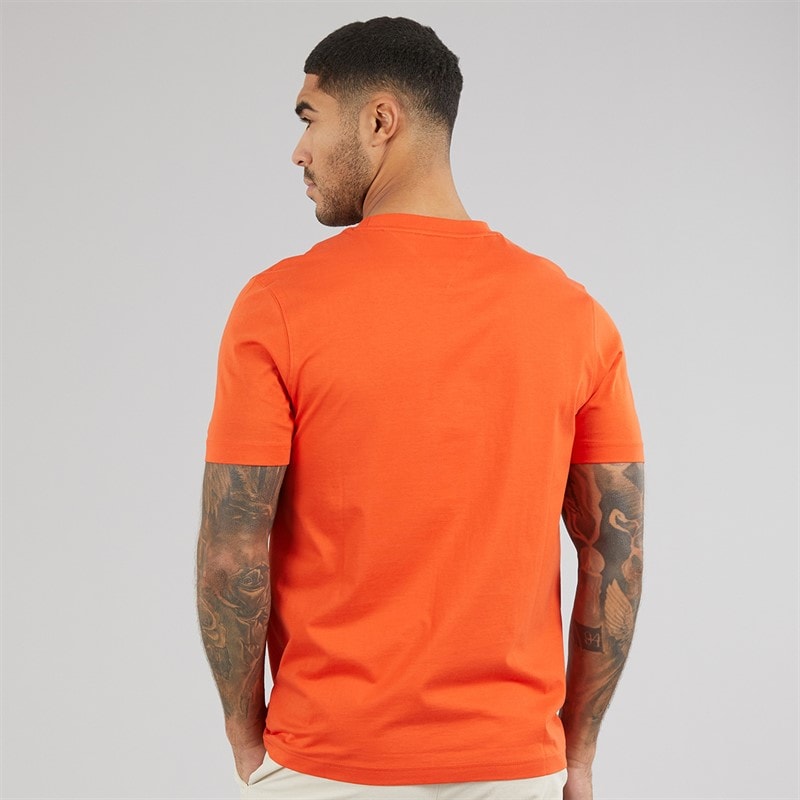 Tommy Hilfiger Mens Script Monogram T-Shirt Brilliant Orange - Image 2
