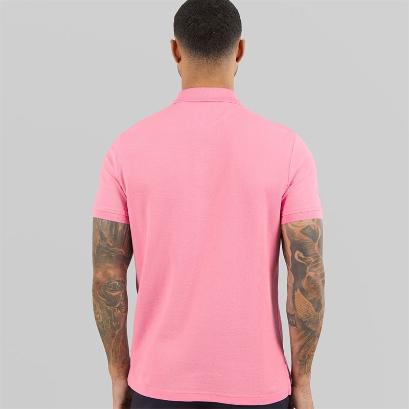 Tommy Hilfiger Mens TH Script Polo Shirt Classic Pink - Image 2
