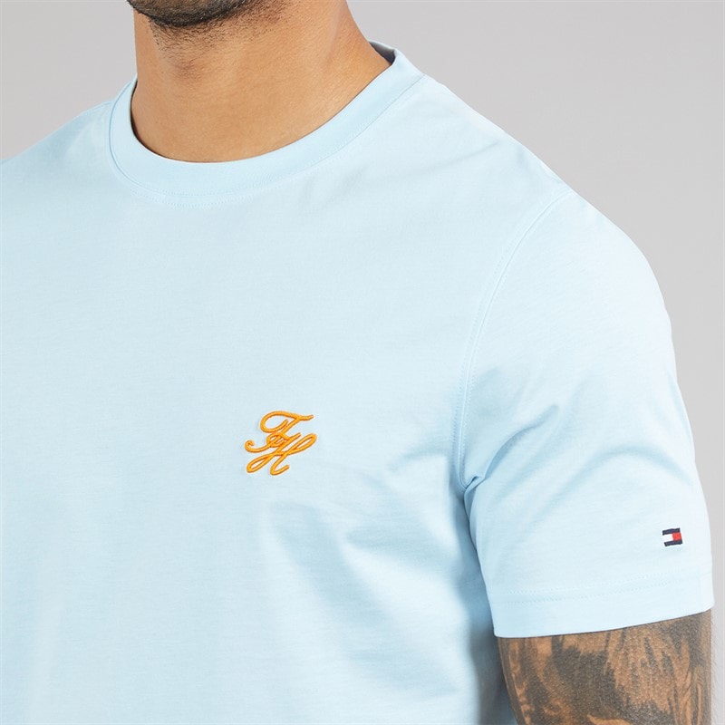 Tommy Hilfiger Mens Script Monogram T-Shirt Keepsake Blue - Image 3