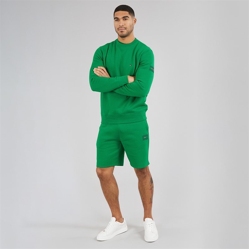 Tommy Hilfiger Mens Sleeve Badge Sweatshirt Nouveau Green - Image 4