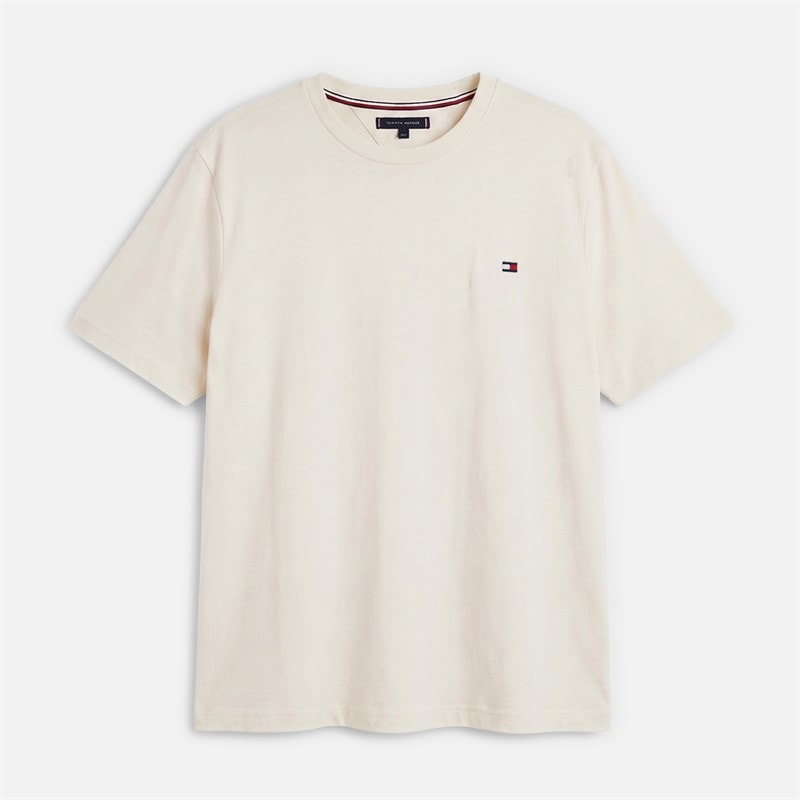Tommy Hilfiger Mens Plus Flag T-Shirt Ivory Petal