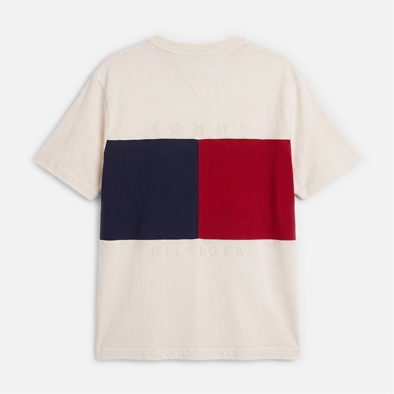 Tommy Hilfiger Mens Plus Flag T-Shirt Ivory Petal - Image 2