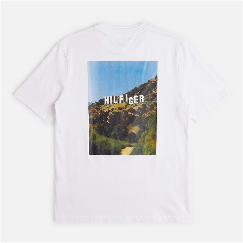 Tommy Hilfiger Mens Plus Photo Print Hilfiger T-Shirt White - Image 2