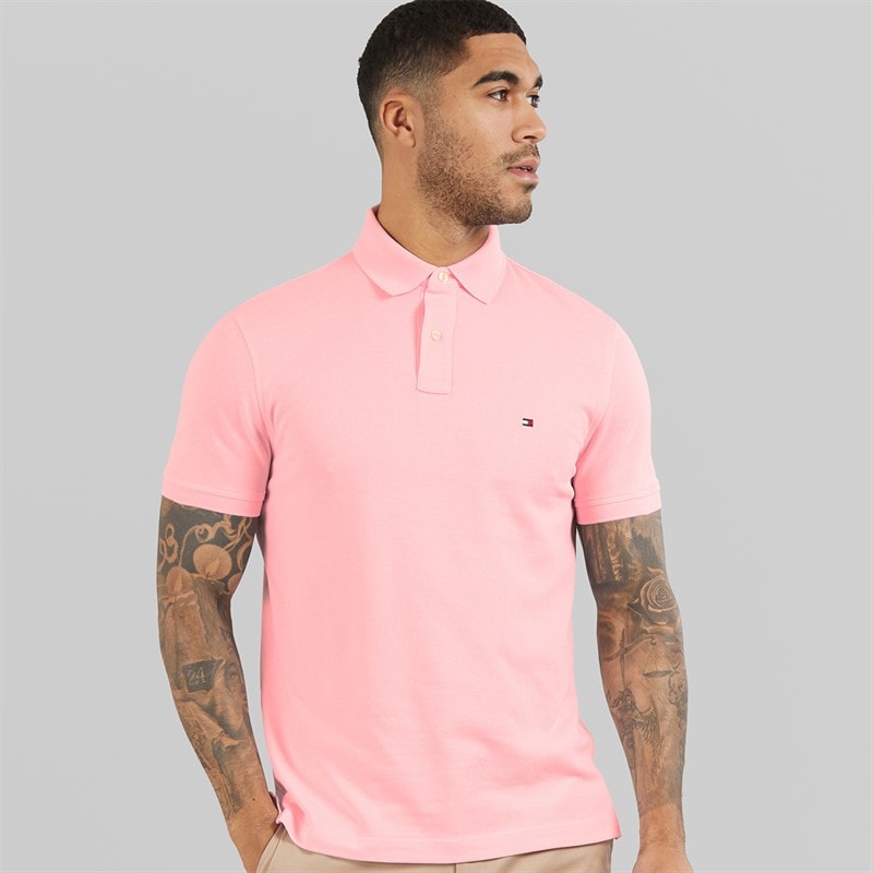 Tommy Hilfiger Mens 1985 Regular Polo Shirt Pink Lily - Image 1