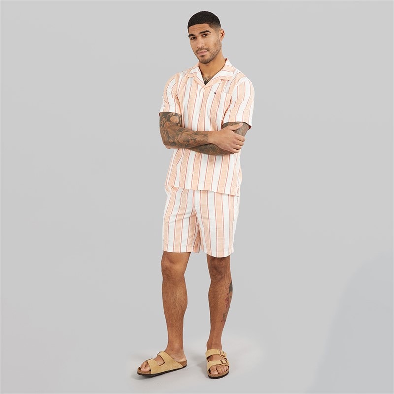 Tommy Hilfiger Mens Dover Open Weave Dobby Regular Fit Shorts Orange Hype/Brilliant Orange - Image 4