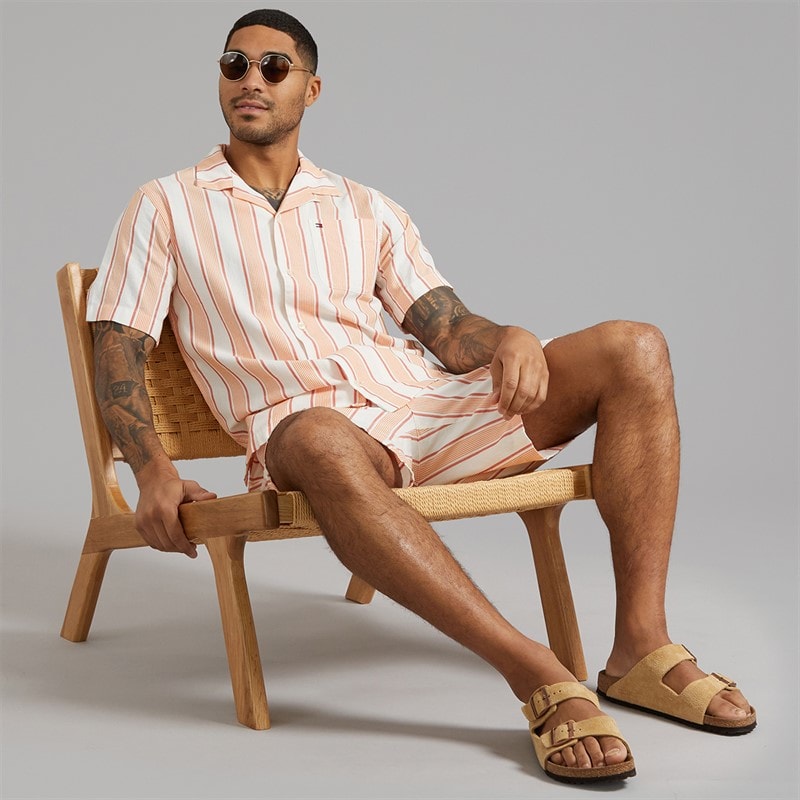 Tommy Hilfiger Mens Dover Open Weave Dobby Regular Fit Shorts Orange Hype/Brilliant Orange - Image 5