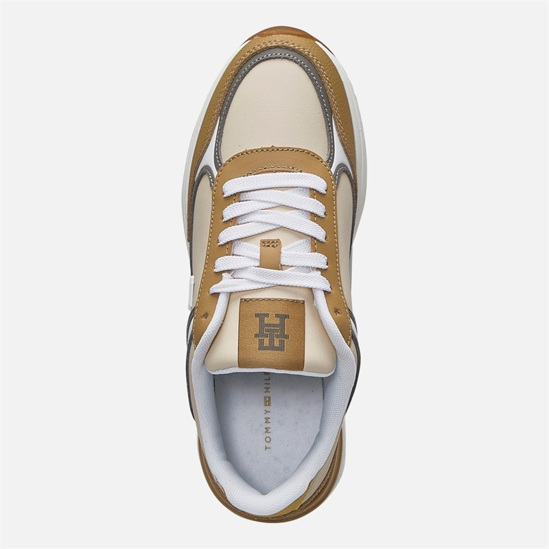 Tommy Hilfiger Womens Casual Fashion Runner Trainers Sugarcane/Safari Canvas - Image 4