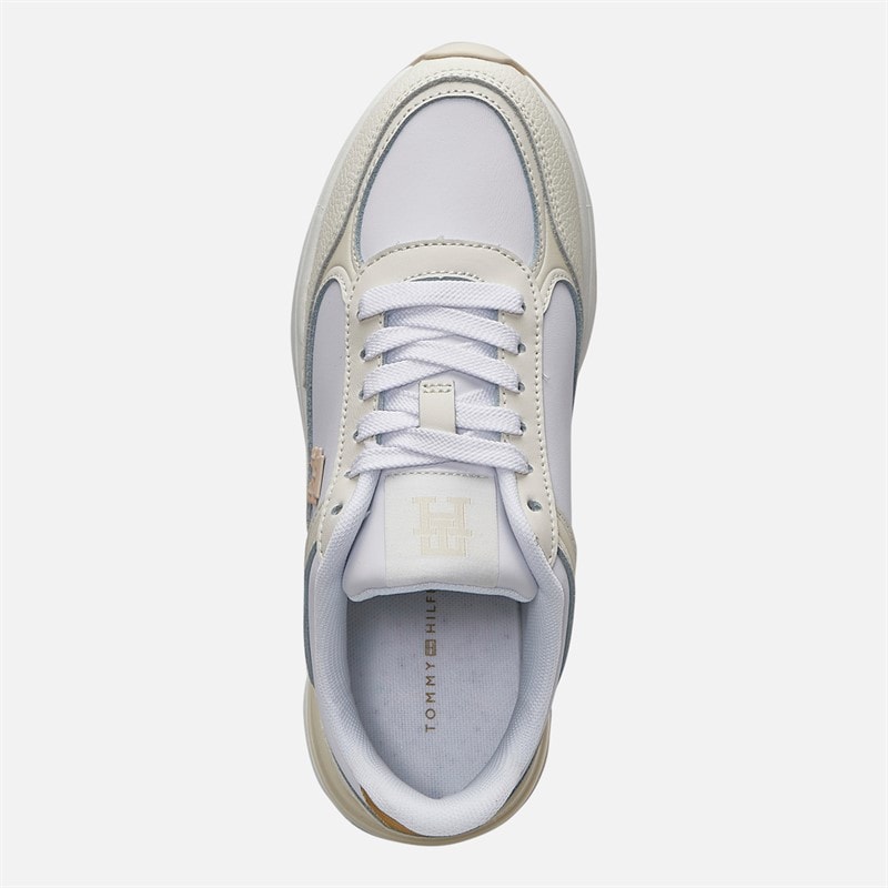 Tommy Hilfiger Womens Casual Fashion Runner Trainers White/Ivory Petal - Image 4