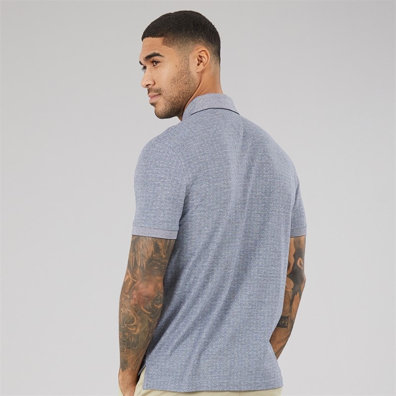 Tommy Hilfiger Mens Pique Microprint Reg Polo Shirt Desert Sky - Image 2