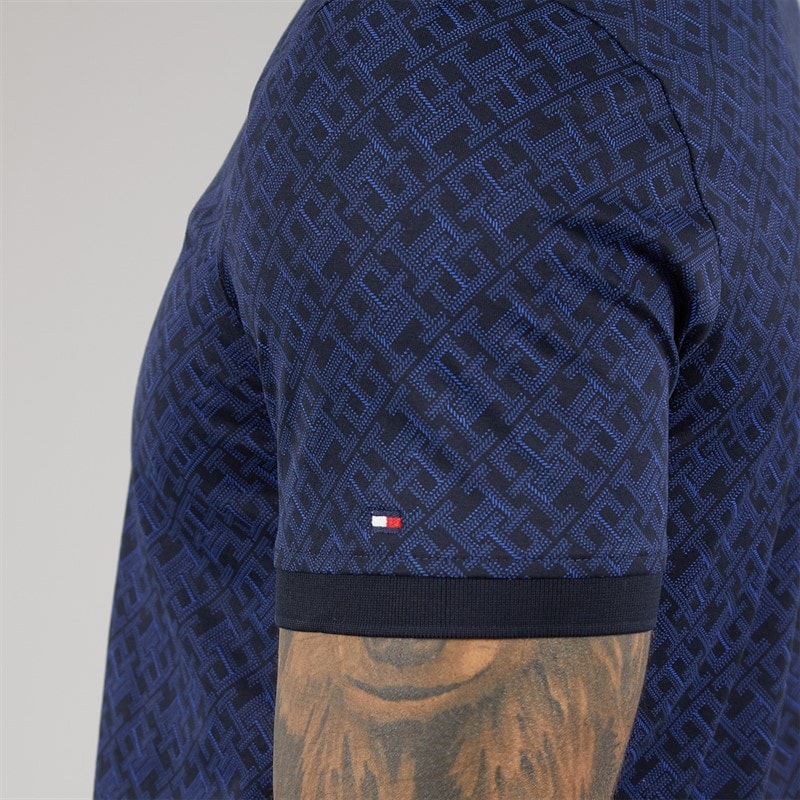 Tommy Hilfiger Mens Monogram Polo Shirt Aop Desert Sky - Image 3
