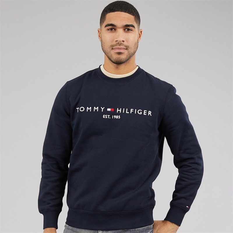Tommy Hilfiger Mens Tommy Logo Sweatshirt Desert Sky - Image 1