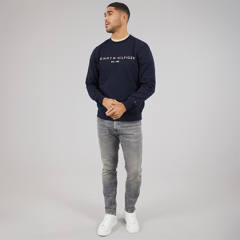 Tommy Hilfiger Mens Tommy Logo Sweatshirt Desert Sky - Image 3
