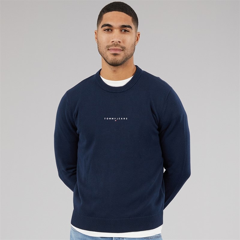 Tommy Hilfiger Mens Linear Jumper Dark Night Navy