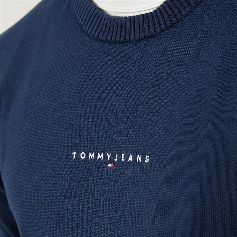 Tommy Hilfiger Mens Linear Jumper Dark Night Navy - Image 3