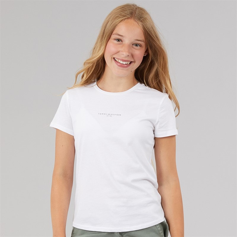 Tommy Hilfiger Girls Mini Corp T-Shirt White - Image 1
