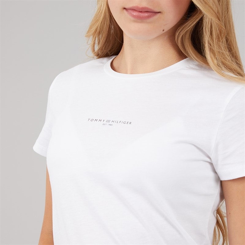 Tommy Hilfiger Girls Mini Corp T-Shirt White - Image 3
