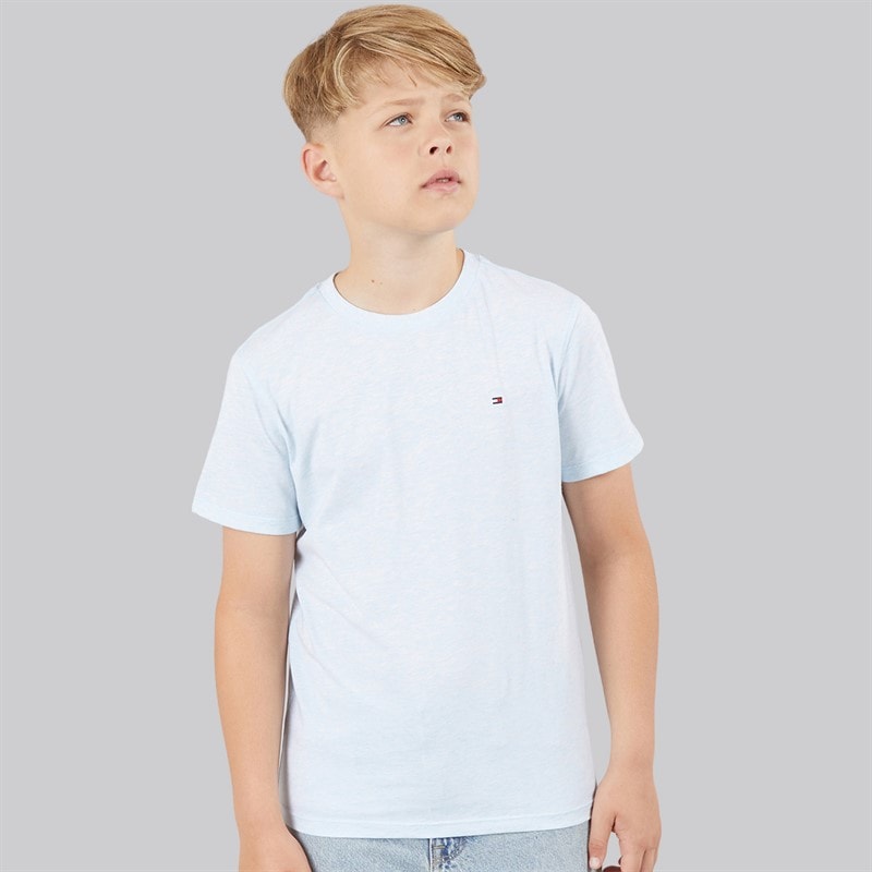 Tommy Hilfiger Boys Essential Cotton T-Shirt Breezy Blue Heather - Image 1