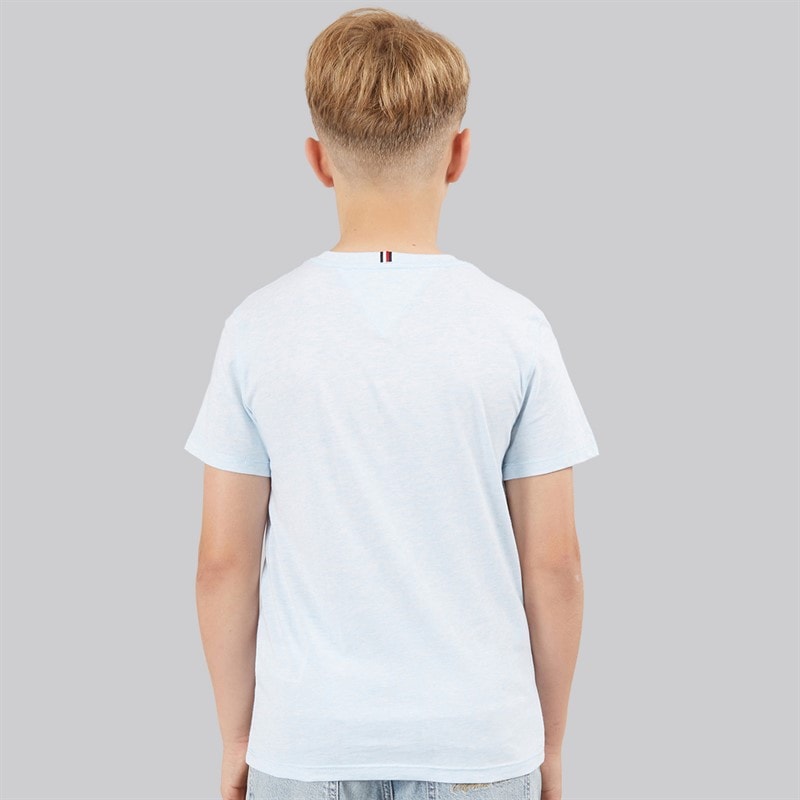 Tommy Hilfiger Boys Essential Cotton T-Shirt Breezy Blue Heather - Image 2