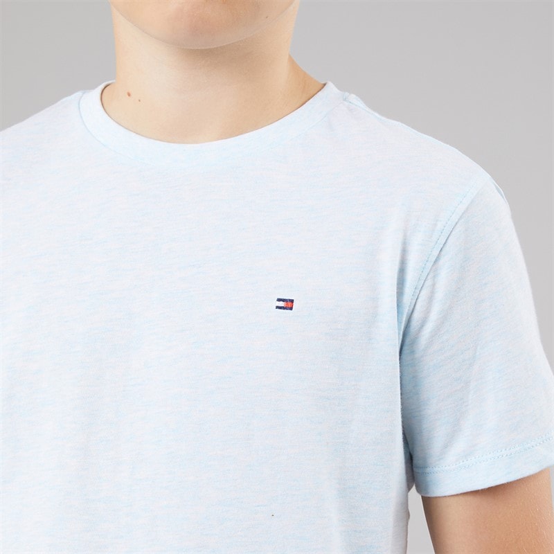 Tommy Hilfiger Boys Essential Cotton T-Shirt Breezy Blue Heather - Image 3