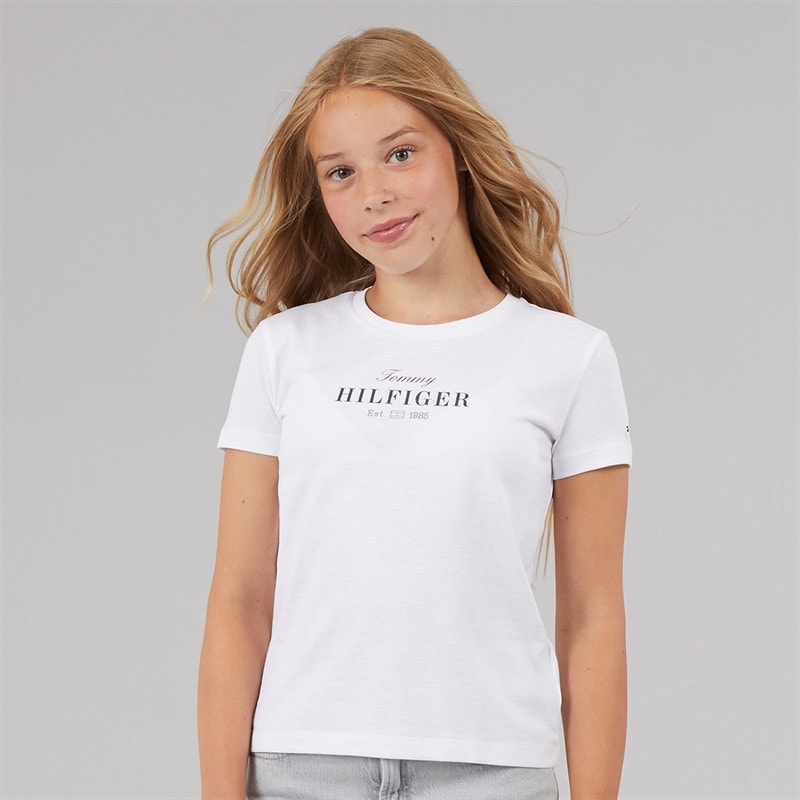 Tommy Hilfiger Girls Tommy Script T-Shirt White