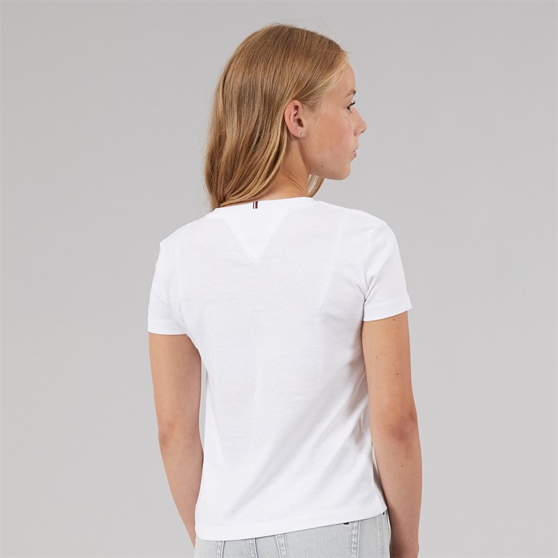 Tommy Hilfiger Girls Tommy Script T-Shirt White - Image 2