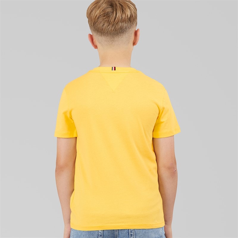 Tommy Hilfiger Boys Tommy Flag T-Shirt Citronella - Image 2