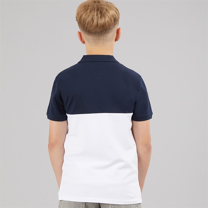 Tommy Hilfiger Boys Mini Corp Colour Block Polo Shirt Dark Night Navy/White Colour Block Dark Night Navy/White Colourblock - Image 2