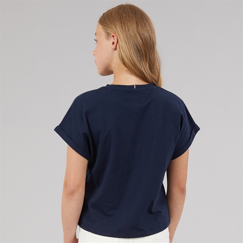 Tommy Hilfiger Girls Hilfiger Sequins T-Shirt Dark Night Navy - Image 2