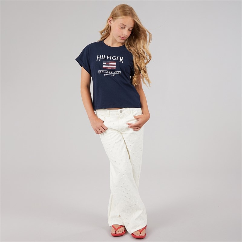 Tommy Hilfiger Girls Hilfiger Sequins T-Shirt Dark Night Navy - Image 4