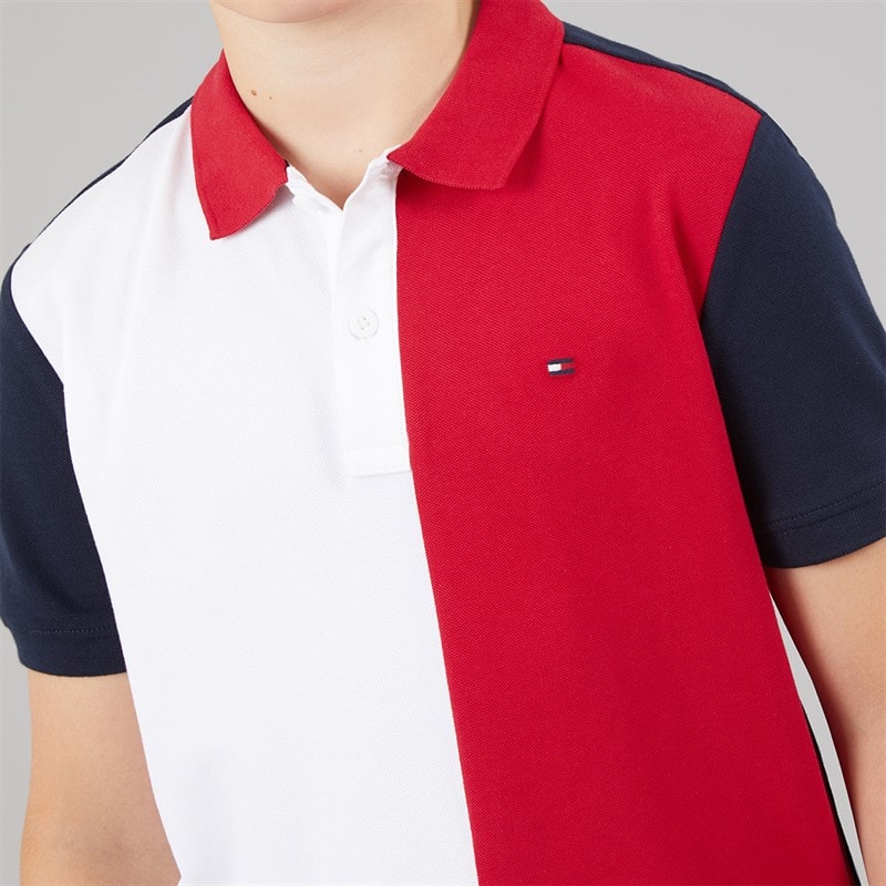 Tommy Hilfiger Boys Colour Block Polo Shirt Dark Night/Navy Colour Block Dark Night Navy Colourblock - Image 3