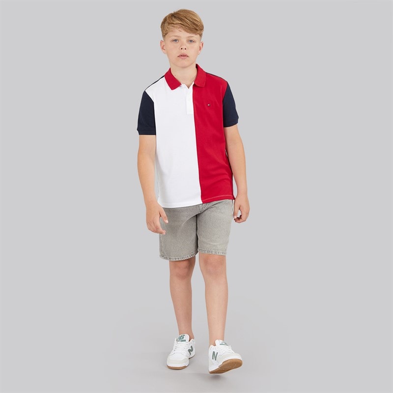 Tommy Hilfiger Boys Colour Block Polo Shirt Dark Night/Navy Colour Block Dark Night Navy Colourblock - Image 4