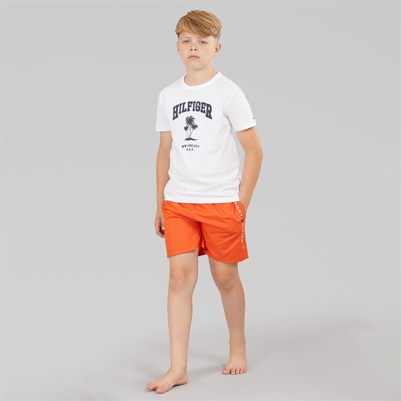Tommy Hilfiger Boys Swim Trunks Brilliant Orange - Image 3