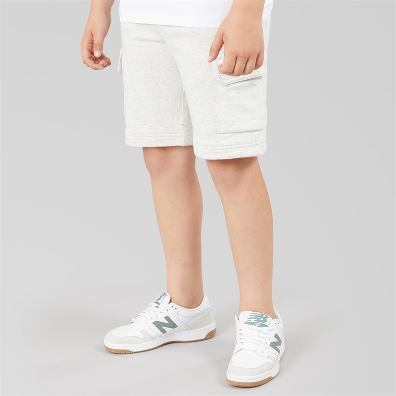 Tommy Hilfiger Boys Jersey Cargo Shorts Snow White Heather