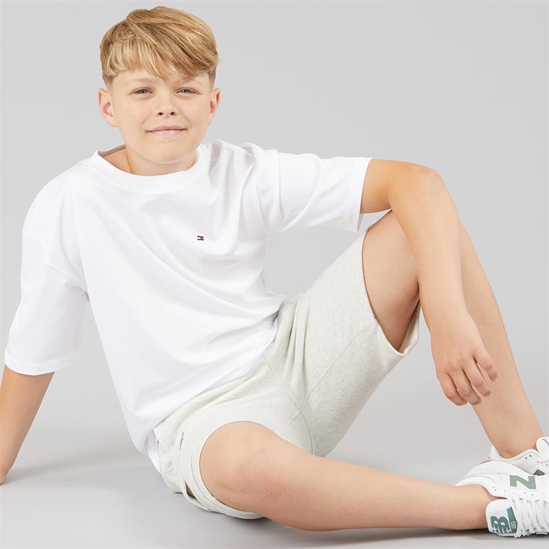Tommy Hilfiger Boys Jersey Cargo Shorts Snow White Heather - Image 5