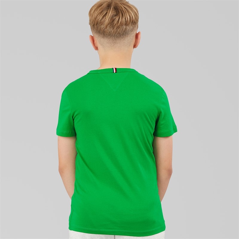 Tommy Hilfiger Boys Palm Print T-Shirt Radiant Green - Image 2