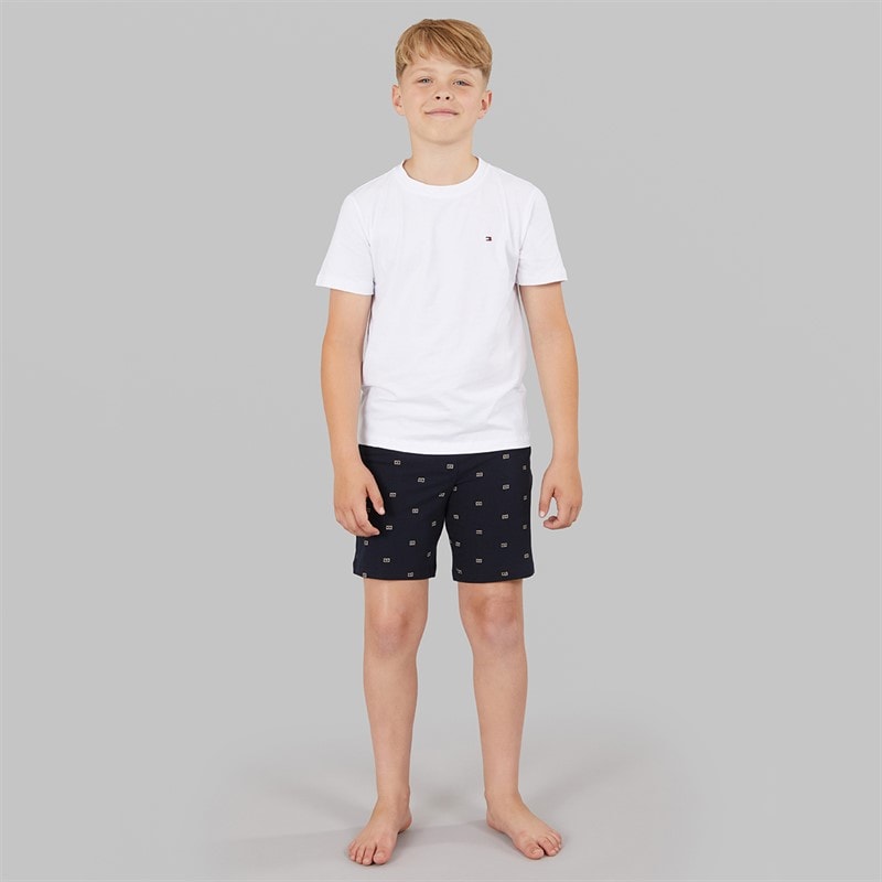 Tommy Hilfiger Boys Jersey Pyjamas White/Outline Flag Desert Sky - Image 4