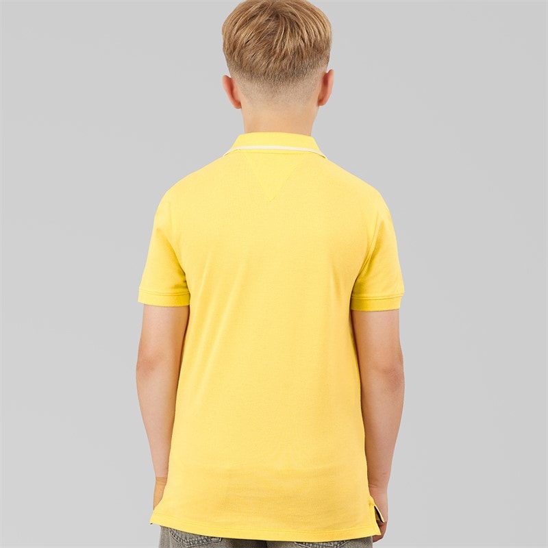Tommy Hilfiger Boys Tommy Flag Polo Shirt Citronella - Image 2