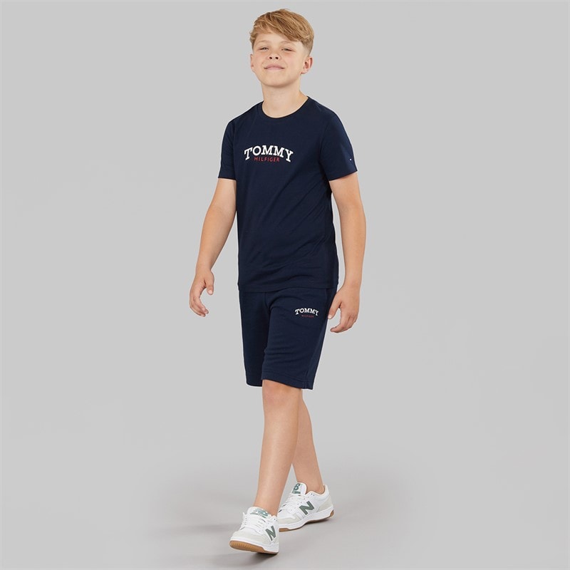Tommy Hilfiger Boys Monotype Graphic Sweat Shorts Dark Night Navy - Image 4