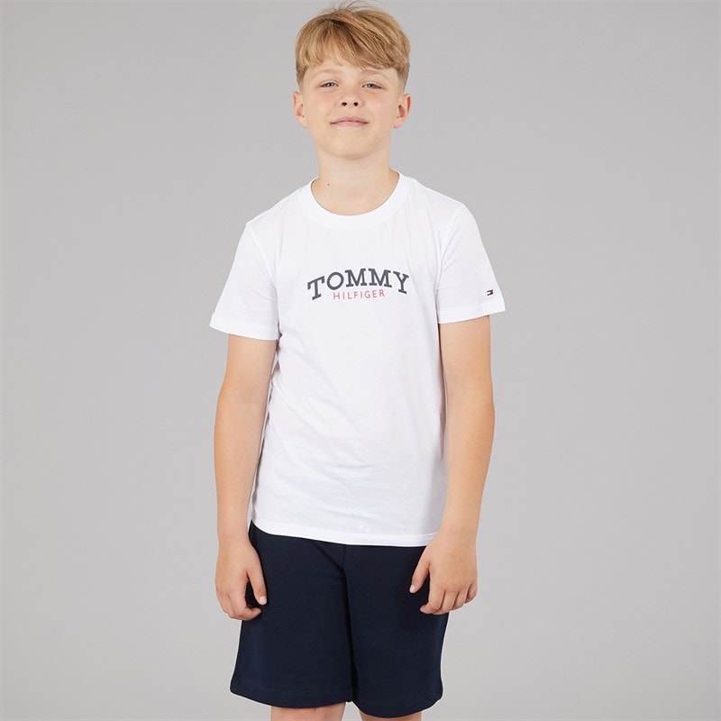 Tommy Hilfiger Boys Monotype Graphic T-Shirt And Shorts Set White
