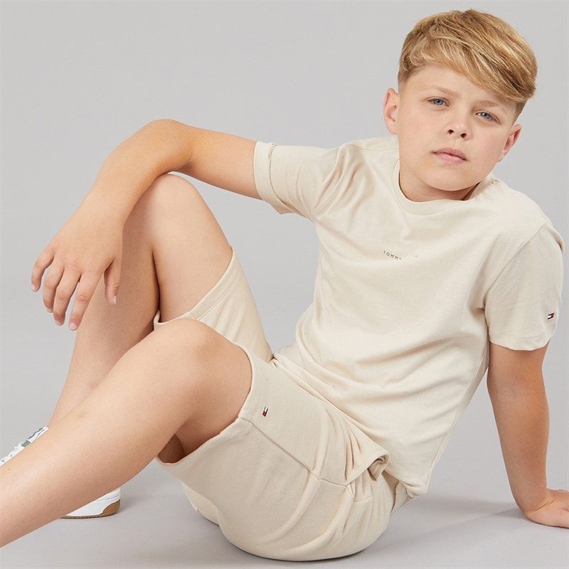 Tommy Hilfiger Boys Essential T-Shirt And Shorts Set Classic Beige